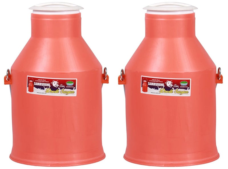 Samruddhi Plastic Samruddhi Plastic 17_c Plastic Milk Can 15 L 2 Pieces Brown  - Image 1