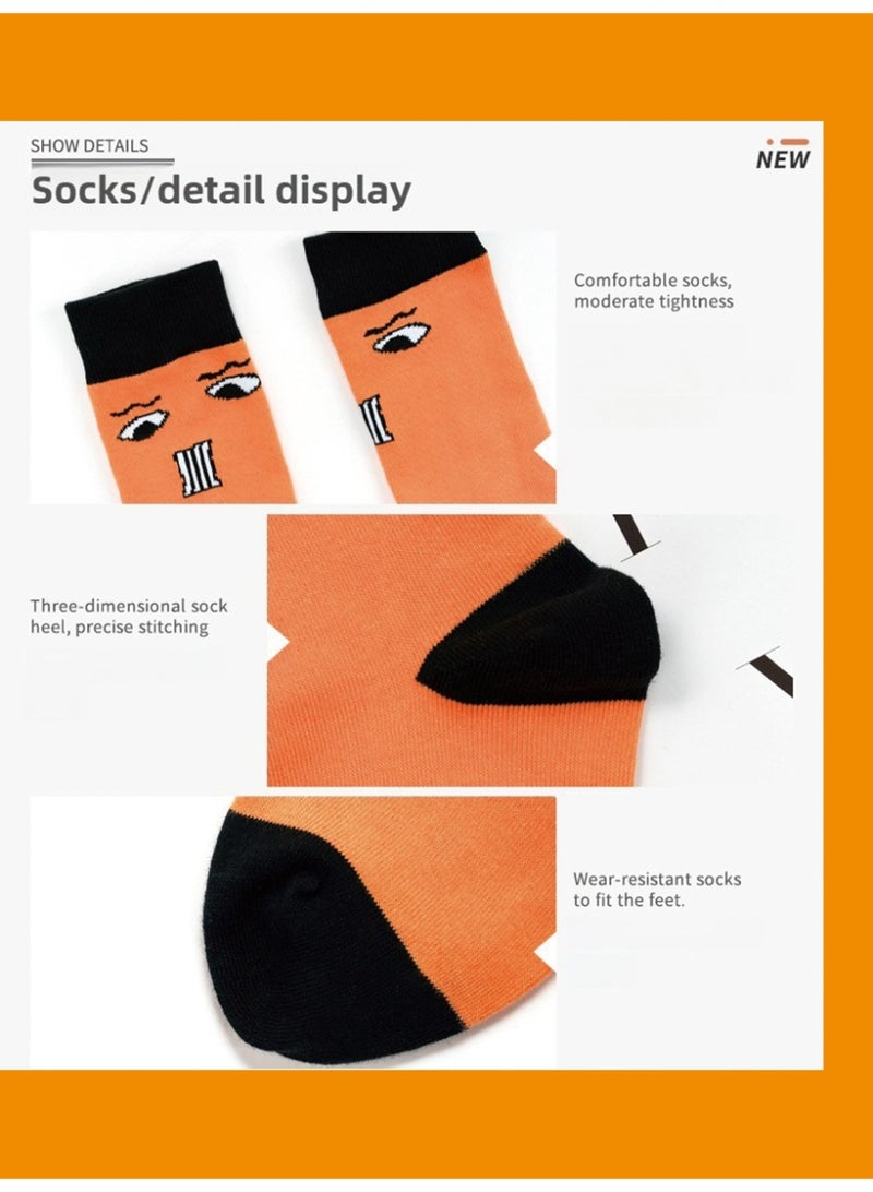 10 Pack Funny Cartoon Expression Crew Socks for Men & Women, Cotton Blend - Image 4