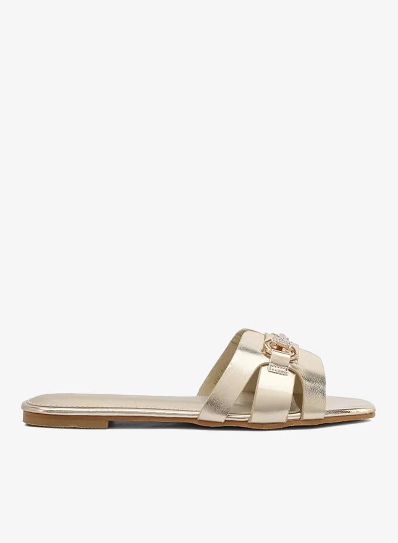 FYOR Crystal Buckle Multi-Strap Flat Sandal MY 385