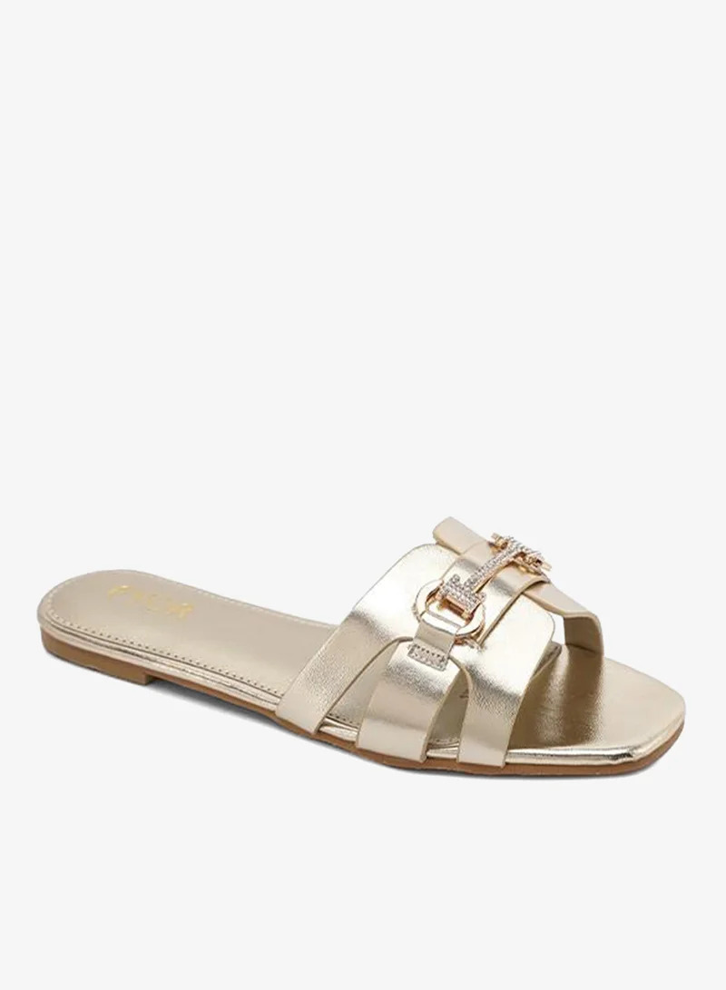 FYOR Crystal Buckle Multi-Strap Flat Sandal MY 385