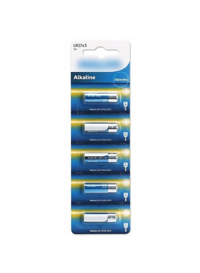 Generic A27 12V Alkaline Battery 5-Pack for Key Fobs and Remotes - Image 1
