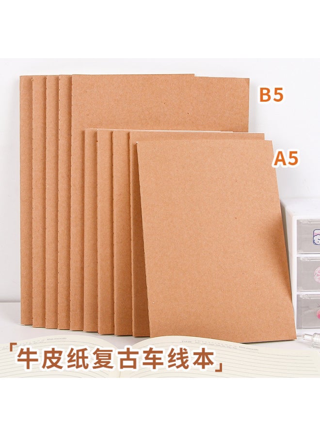 HELPS B5 Office Notebook Thickened Student Simple Kraft Paper Line Notebook Notepad Horizontal Line Exercise Book - Image 4