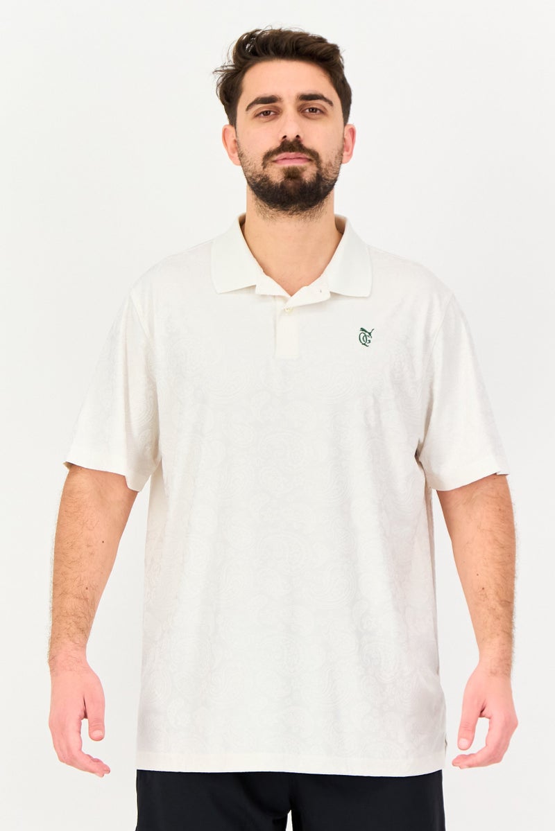 PUMA Men Sportswear Fit Short Sleeve Outdoor Polo, Ivory - Image 1