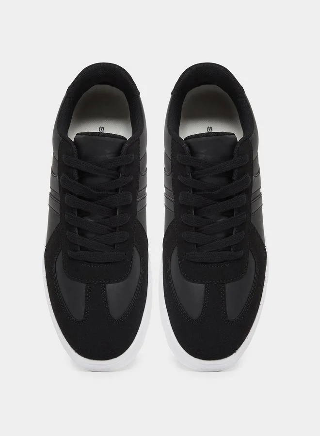 Styli Styli Faux Suede Lace Up Platform Sole Sneakers