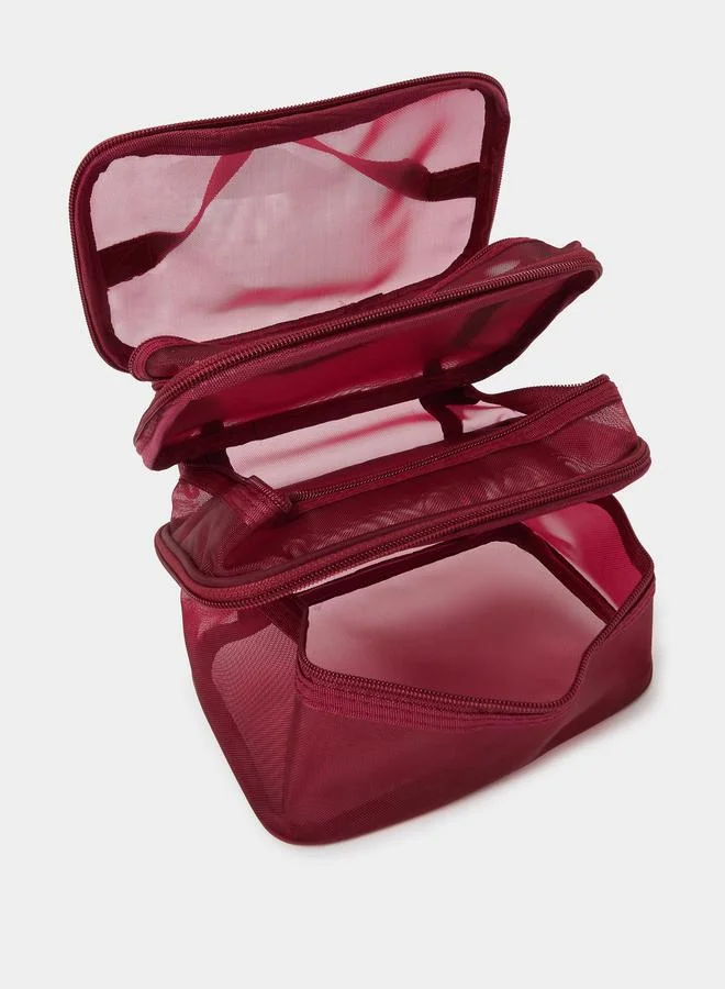 Styli  Red Mesh Wash Bag Organizer for Women | Best Price UAE