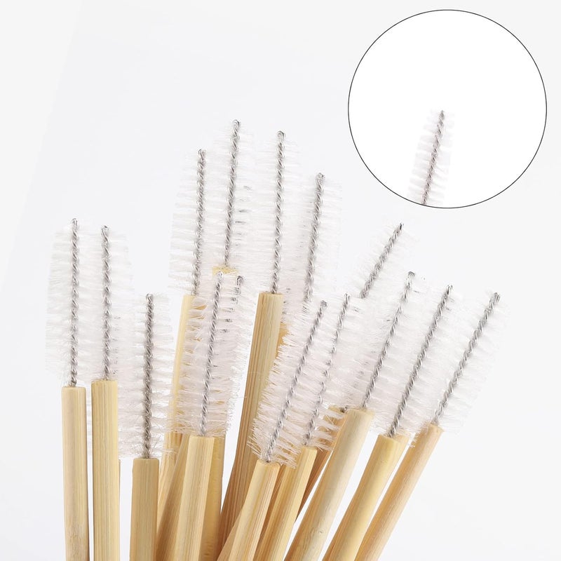 Tbestmax 100 Pcs Disposable Mascara Wands Bamboo Brush for Eyelash and Eyebrow Extensions White - Image 3