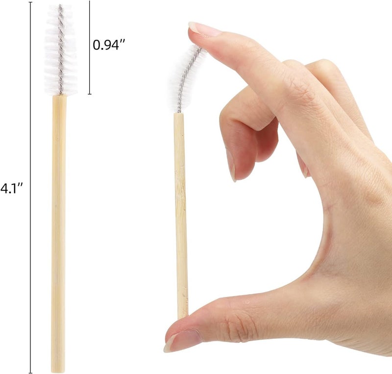 Tbestmax 100 Pcs Disposable Mascara Wands Bamboo Brush for Eyelash and Eyebrow Extensions White - Image 2