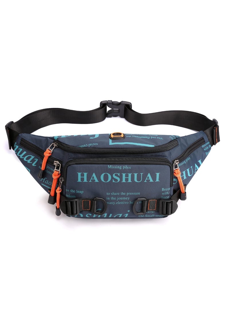 Crossbody Bag,Fanny Pack Belt Waist Bag For Men Women,Unisex Waterproof Pack With Adjustable Strap,Running Pack,Travel Bag,Chest Sling Shoulder Bag For Hiking Cycling Running Outdoor-blue - Image 1