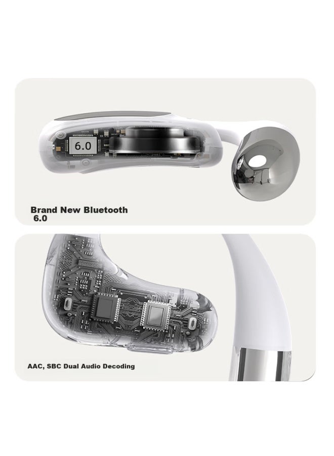Sansui W115 New Cinema-grade Sound Bluetooth Bone Conduction Wireless Open-ear Sports Earhook Headphones Long Battery Life White - Image 2