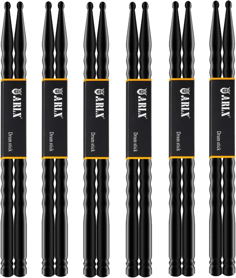 ARLX 5A Carbon Fiber Drum Sticks 6 Pair Drumsticks Unique Wave non-slip Drumsticks - Image 1