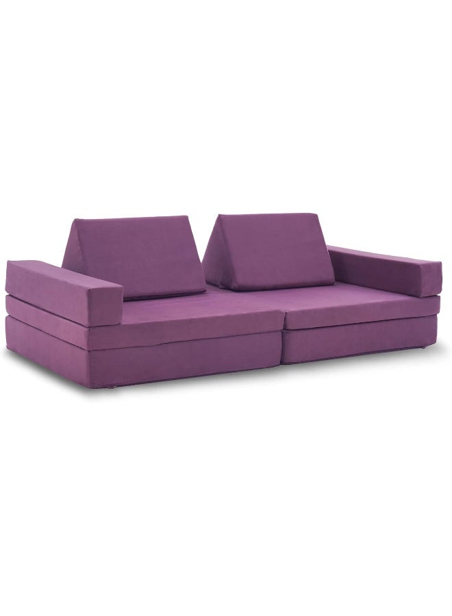 Jela Kids Extended Size Floor Sofa Couch - 8PCS Modular Furniture for Family, Adults, Toddlers, Babies - Playhouse Play Set, Indoor Foam Couch - Image 1