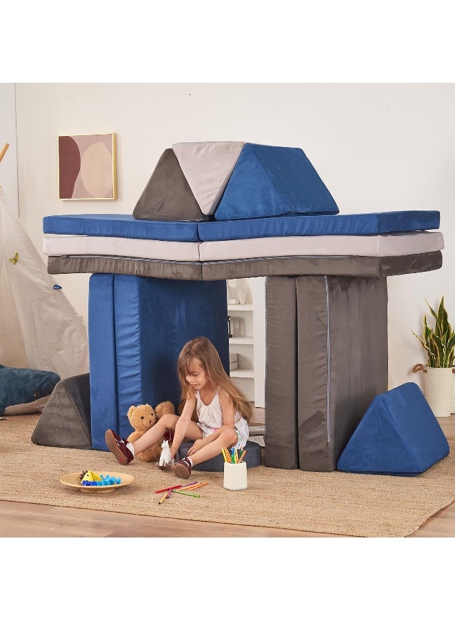 Jela Kids Extended Size Floor Sofa Couch - 8PCS Modular Furniture for Family, Adults, Toddlers, Babies - Playhouse Play Set, Indoor Foam Couch - Image 4