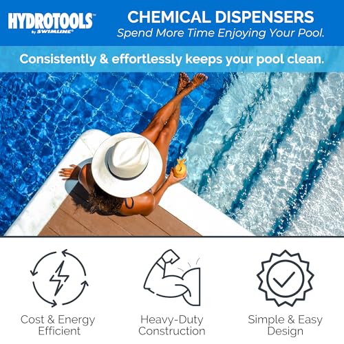 SWIMLINE HYDROTOOLS 87271 Shark Large Capacity Pool & Spa Chemical Dispenser | Compatible With Bromine & Chlorine Supports 1-3’’ Tablets | Adjustable For Customizable Flow Rate | Cost Effective - Image 2