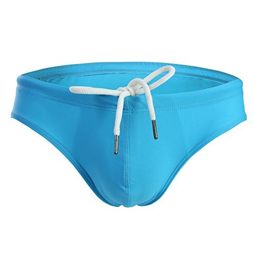 Summer Code Mens Solid Swim Briefs Drawstring Bikini Sport Swimsuit Royal Blue - Image 5