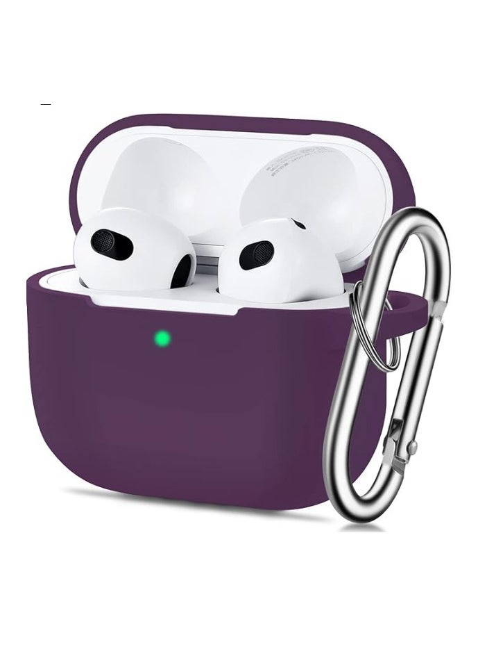 wexon Protective Shockproof Silicone Case Cover for Apple AirPods 3 purugndy light  - Image 1