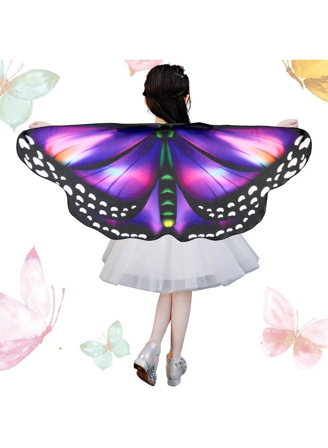 NIBEMINENT Children's butterfly cape Halloween printed small butterfly cloak dress up children's butterfly wing shawl