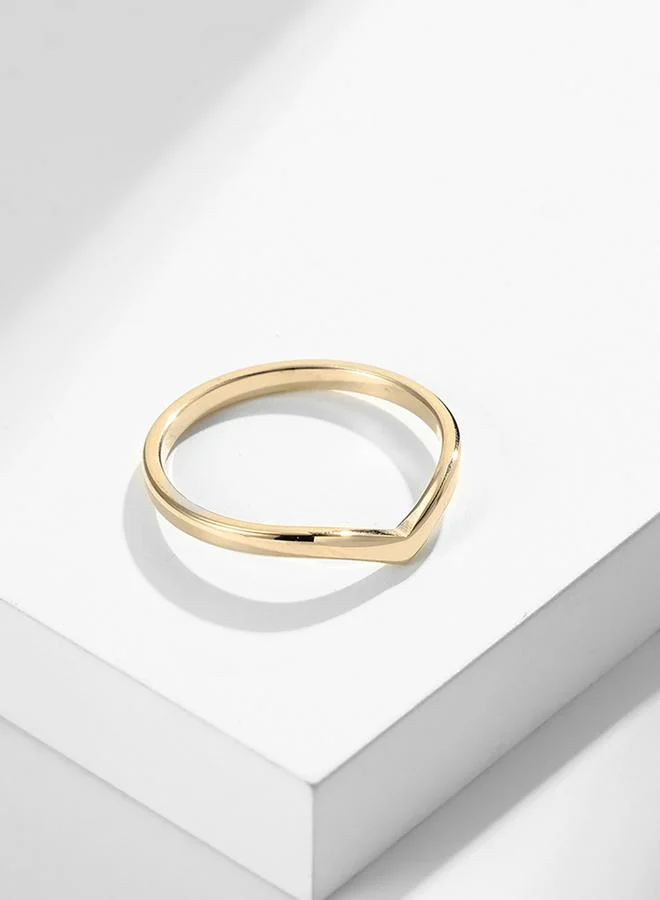 Take Two Gold Chevron Ring