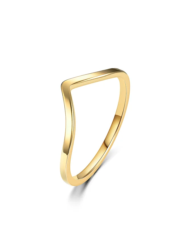 Take Two  Gold Chevron Ring for Women | Best Price UAE