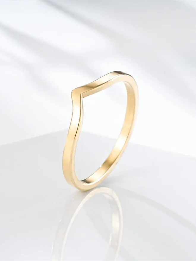 Take Two  Gold Chevron Ring for Women | Best Price UAE