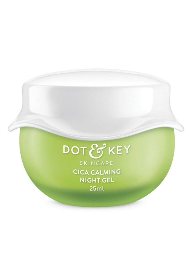 Dot & Key Dot & Key CICA Calming Skin Renewing Night Gel | For Oily, Acne Prone And Sensitive Skin | Night Cream with Niacinamide, Green Tea & Hyaluronic | Fades Blemishes & Dark Spots | 25ml  - Image 1