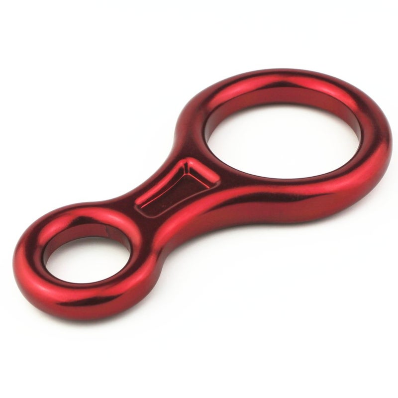 PROND Terminal 8 Descender, Climb Aluminum Figure 8 Descender Rigging Plate Heavy Duty, 35KN Aluminum Alloy Descender for Outdoor Climbing Rappel Gear Downhill Ring Equipment and Belay Device (Red) - Image 2