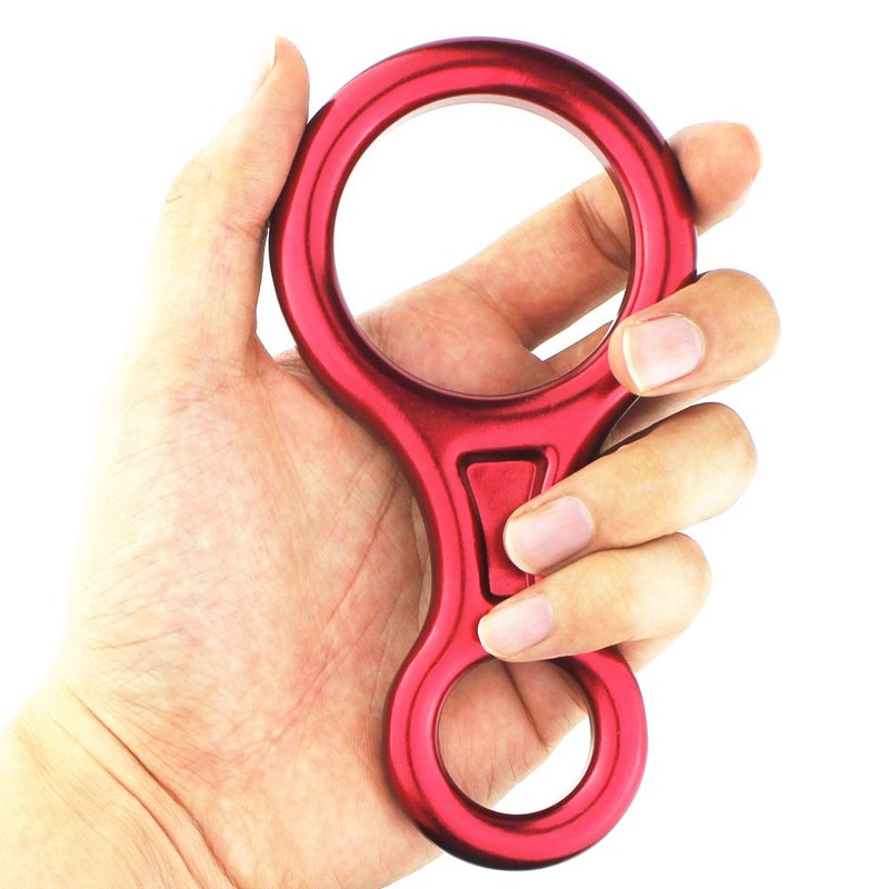 PROND Terminal 8 Descender, Climb Aluminum Figure 8 Descender Rigging Plate Heavy Duty, 35KN Aluminum Alloy Descender for Outdoor Climbing Rappel Gear Downhill Ring Equipment and Belay Device (Red) - Image 5