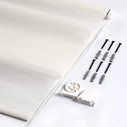 Deco Window Sheer Roller Blinds for Windows (41 Inches W X 84 Inches H, Ivory) Roll-Up Shades, Light Filtering, Sun UV Protection Polyester Curtains for Home & Office - Image 4