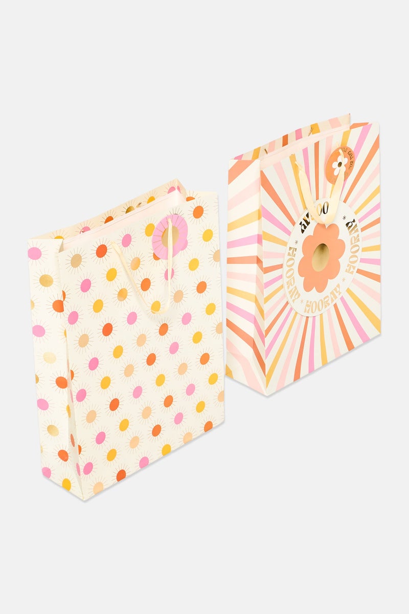 Stella Rose Set of 2 Large Allover Print  Gift Bags, Multicolor - Image 2