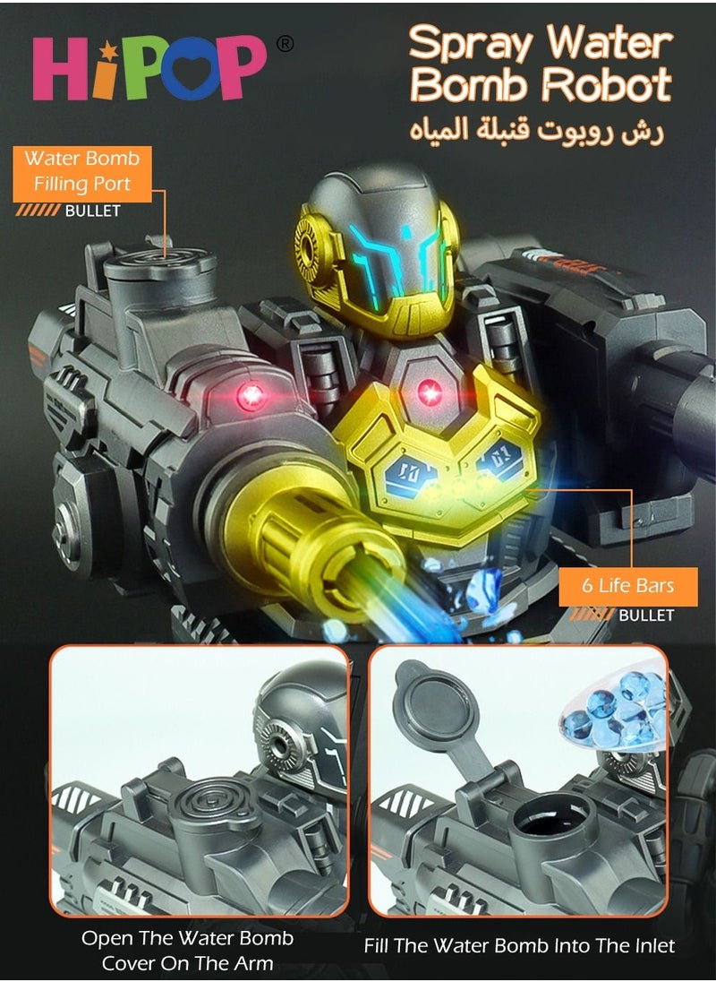 HIPOP RC Robot with Splatter Ball Gel Blaster and Spray,Light Music,Infrared Sensing Against Robots Toys,Kids Remote Control Car Toys  - Image 3