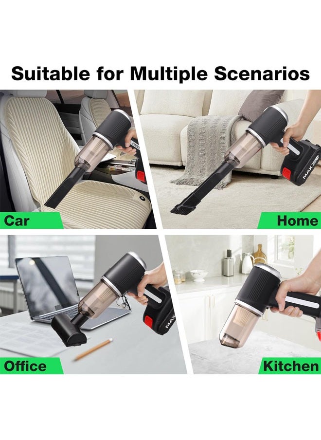 Handheld Vacuum Cordles, Super Power Car Vacuum Cleaner High Power 4 in 1 Portable Car Vacuum Cordless with Removable/Rechargeable Battery for Car Home Office Pet