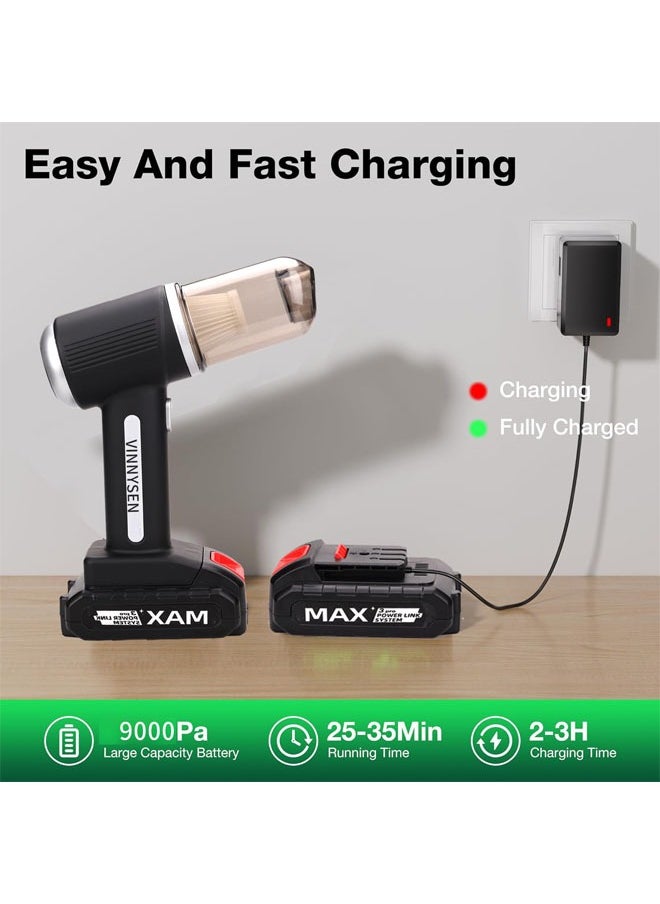 Denzoz Handheld Vacuum Cordles, Super Power Car Vacuum Cleaner High Power 4 in 1 Portable Car Vacuum Cordless with Removable/Rechargeable Battery for Car Home Office Pet  - Image 4