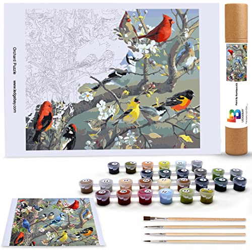 Ledgebay DIY Paint by Numbers Kit for Adults Unframed Canvas: Beginner to Advanced Paint by Numbers Kit Kits Include Acrylic Paint Set 4 Brushes & Tabletop Easel -(Orchard Puzzle 16"x20" Unframed) - Image 2