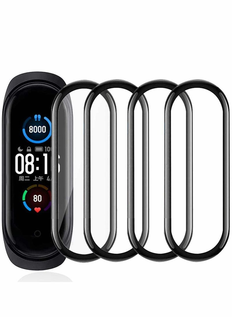 KASTWAVE Protective film, Compatible with Xiaomi Mi Smart Band 6, Full Cover/Bubble Free/Touch Sensitive/Anti-Scratch/Not Glass Film(4PCS)  - Image 1