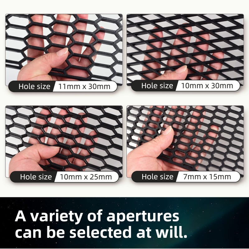 AggAuto 47"x16" ABS Plastic Universal Car Grill Mesh, Automotive Grille Insert Bumper Rhombic Hole 10x30mm Grids Black - Image 5
