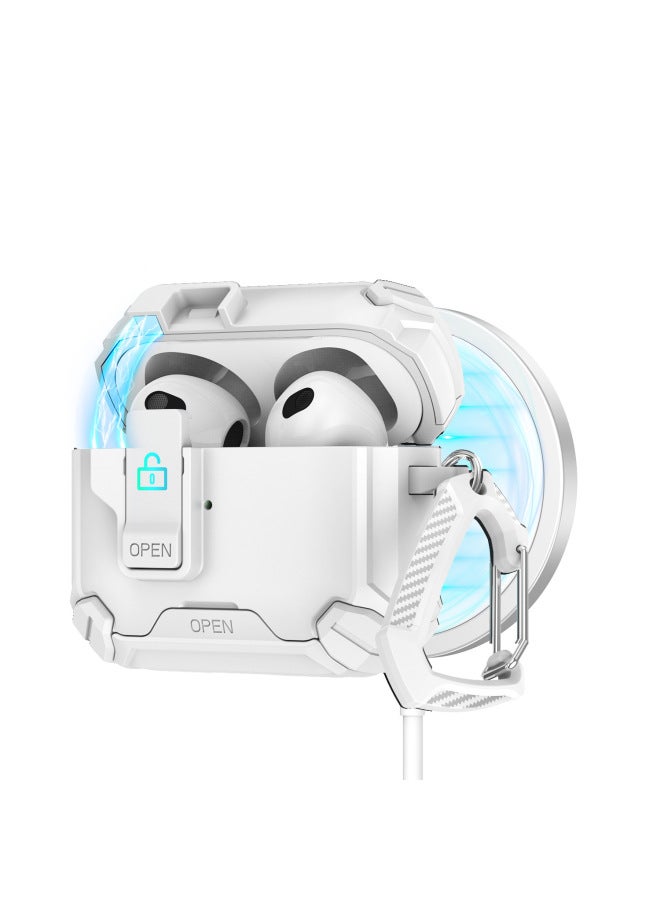 Airpods4 Protective Case Airpods Pro2 Generation Protective Case Apple Mobile Phone Holder Elastic Cover Earpiece Case-Color:White+white-Applicable Models:airpods 4 - Image 1