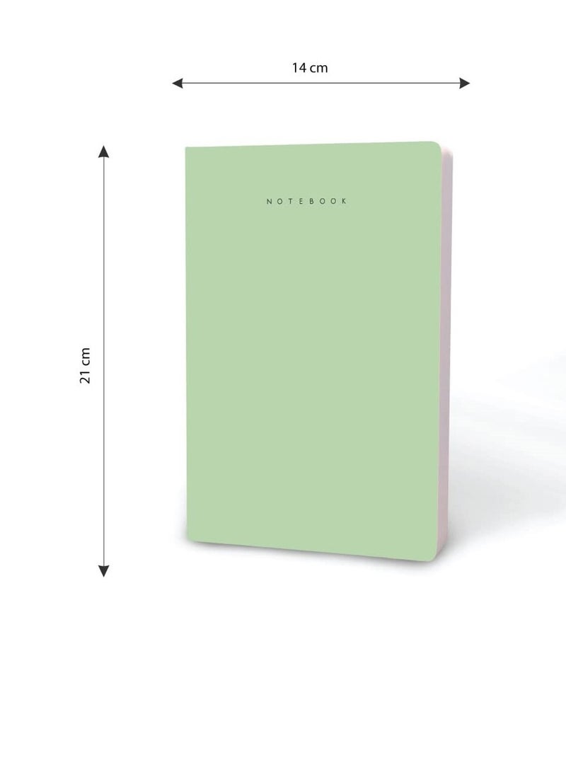 FACTOR NOTES A5 Size Minimalist Softbound Ruled Notebook 160 Pages 90gsm Thickness Green Cover - Image 3
