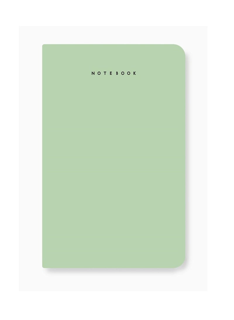 FACTOR NOTES A5 Size Minimalist Softbound Ruled Notebook 160 Pages 90gsm Thickness Green Cover - Image 1