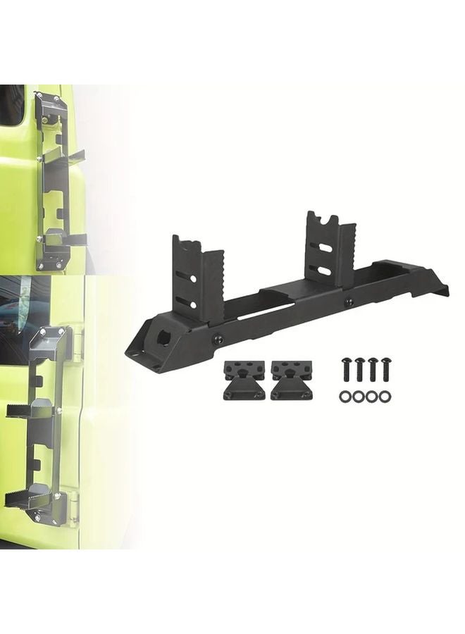 Black Heavy Duty Rear Door Step Ladder Adjustable Height Sturdy Metal for RV Truck Van - Image 2