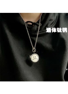 Trendy Spinning Smiley Face Necklace Pendant[Standard] TO cry and laugh necklace [full body titanium steel] chain length of about 70cm [Standard] TO cry and laugh necklace [full body titanium steel] chain length of about 70cm