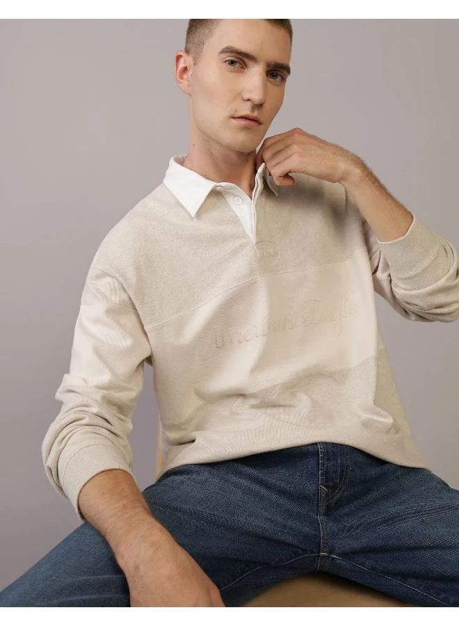 امريكان ايجل AE Long-Sleeve Rugby Polo Shirt