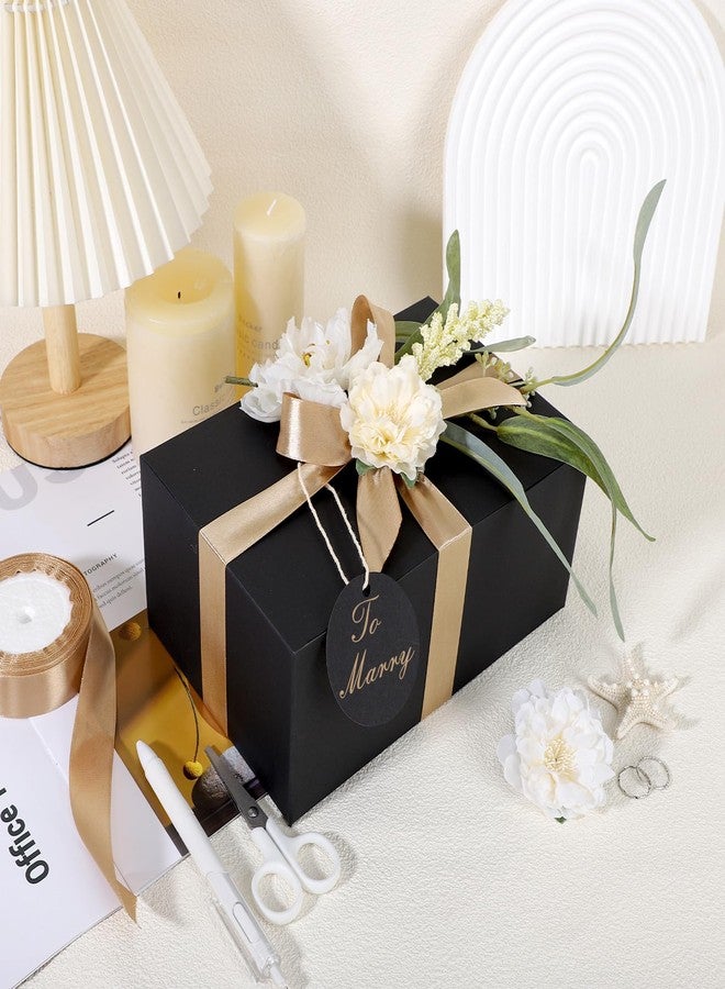 EUSOAR Gift Box, 10 Pcs 9"x6"x4" Black 350gsm Cardboard Thick Birthday Gift Boxes with Lids Ribbon for Presents, Groomsmen Bridesmaid Proposal Wedding Gif Box for Candy Candle Soaps Jewelry Packaging - Image 5