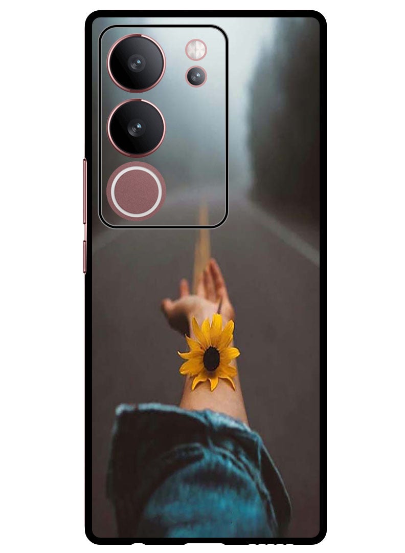 Theodor Protective Case Anti Scratch Shock Proof Bumper Cover For Vivo V29 - V29 Pro Flower on hand - Image 1