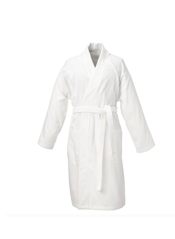 Hammam Home White Hotel Bathrobe – 100% Premium Cotton Soft Luxury Spa Robe - Image 3