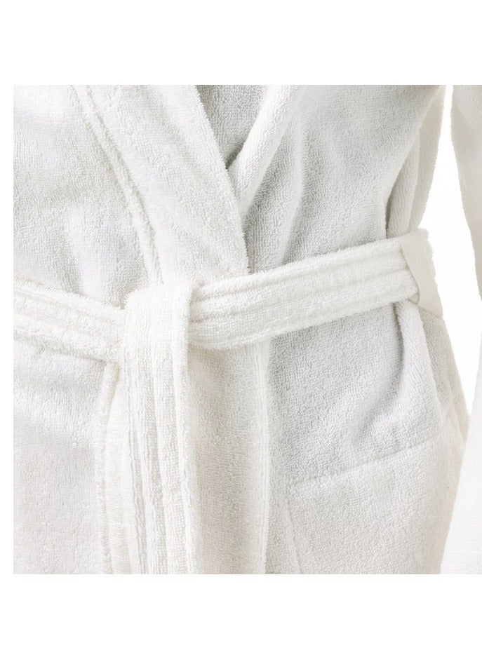 Hammam Home White Hotel Bathrobe – 100% Premium Cotton Soft Luxury Spa Robe - Image 2