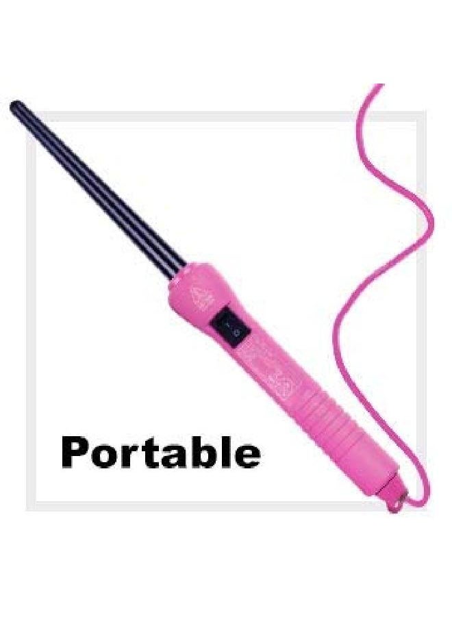 HerStyler - Baby Curls Mini Curling Iron ; Tapered 1/2 To 3/4 Curling Iron ; Skinny Curling Wand For Queens Who Want To Be Crowned In Curls ; 9Mm To 13Mm Wand With Dual Voltage ; Pink - Image 1