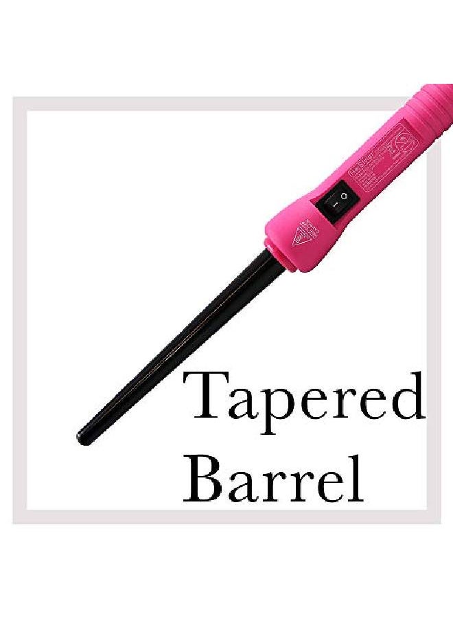 HerStyler - Baby Curls Mini Curling Iron ; Tapered 1/2 To 3/4 Curling Iron ; Skinny Curling Wand For Queens Who Want To Be Crowned In Curls ; 9Mm To 13Mm Wand With Dual Voltage ; Pink - Image 1
