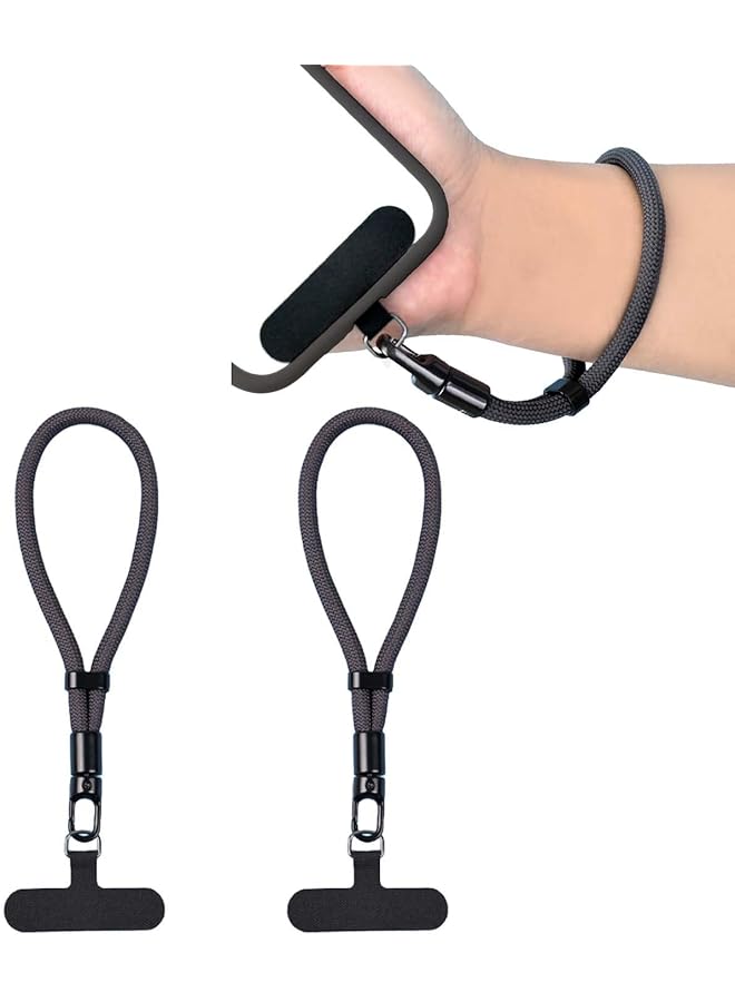 Green Tiger 2 PCS Phone Strap Rotatable Mobile Accessories Anti Theft Phone Lanyard with Secure Hand Strap Black Phone Wrist Strap for Hiking Cycling Commuting, One Size