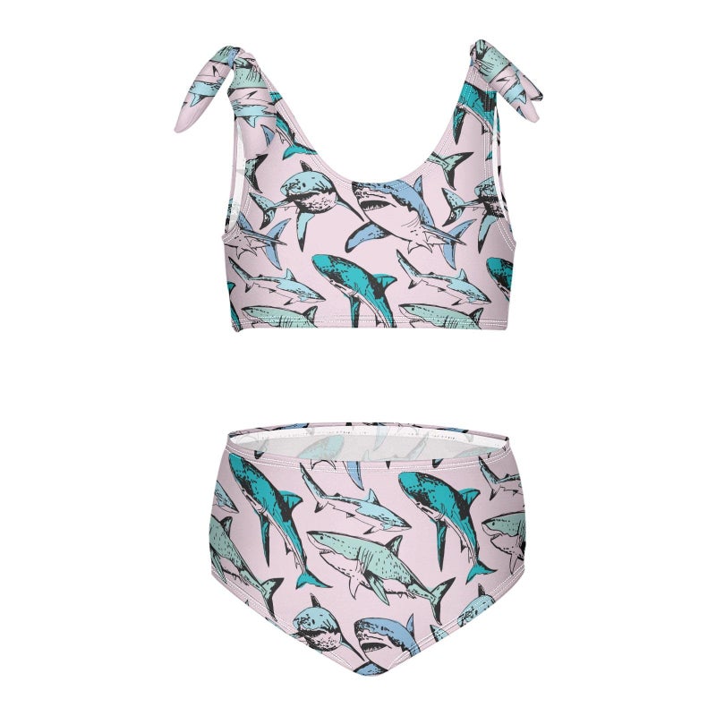 Girls Swimwear Pink Sea Sharks Toddler Bathing Suit for Girls Swimsuit Size 4t Bikini Set