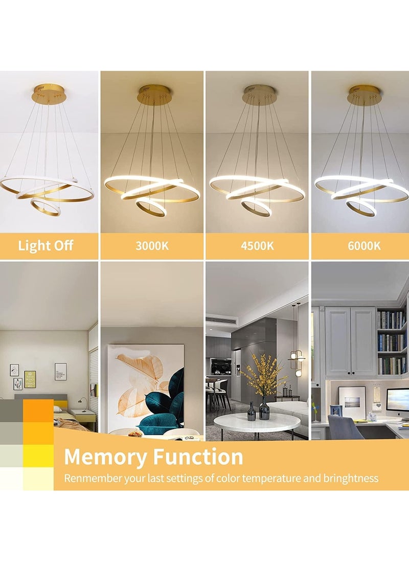 SUPER POWER Modern LED Pendant Light, 3 Rings Chandeliers Fixture Dimmable with Remote Control 3-Color LED Chandelier Ceiling Pendant Light for Bedroom, Living Room, Dining Room, Kitchen - pzsku/Z41567BCCD4EA478E78F3Z/45/_/1730561514/46a271c9-9a52-4a57-a6ce-182304f73ef6