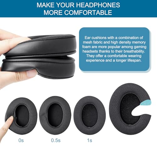 G GVOEARS Replacement Ear Pads for Sennheiser HD280/HD280-13/HD280-Pro/HD281/HMD280/HMD280 Pro/HMD280-13/HMD281/HMD281 Pro Headphones, Earpads Cushions with Upgrade Memory Foam - Black - Image 4